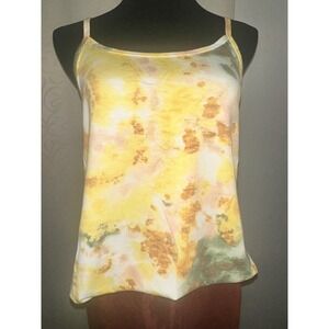 Zenana Plus Size Yellow Tie Dye Flowy Cami Tank Top Boho Summer - 2X